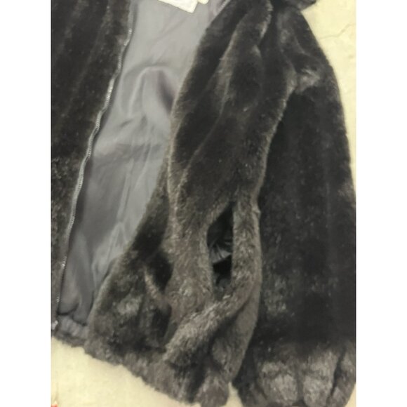 Vintage Monterey Fashions Faux Fur Mink Bomber Style Short Winter Coat Sz 12 Wmn - Picture 7 of 10